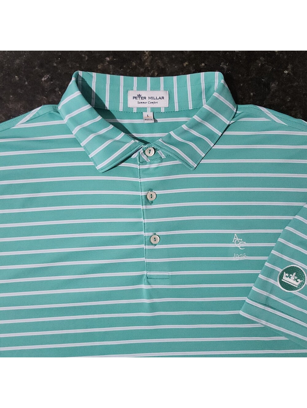 Peter Millar Summer Comfort ACC Athens Country Club Striped Polo Performance